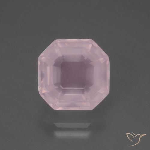 5.60ct Natürlicher hellrosa Rosenquarz, Smaragdschliff, Transparent