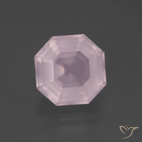5.59ct Natürlicher Kaugummi Rosa Rosenquarz, Smaragdschliff, Transparent