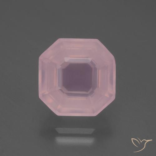 5.99ct Natürlicher Lebhaftes Rosa Rosenquarz, Smaragdschliff, Transparent
