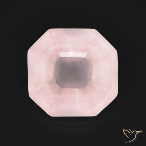 4.41ct Natürlicher hellrosa Rosenquarz, Smaragdschliff, Transparent