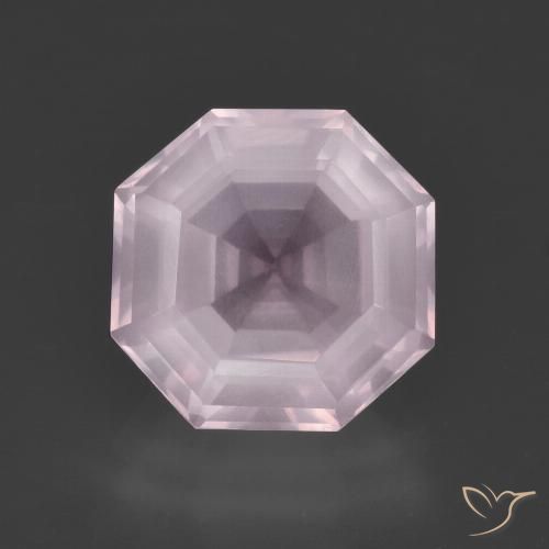 4.18ct Natürlicher hellrose-rosa Rosenquarz, Smaragdschliff, Transparent