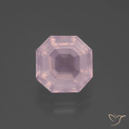 4.20ct Natürlicher hellrosa Rosenquarz, Smaragdschliff, Transparent