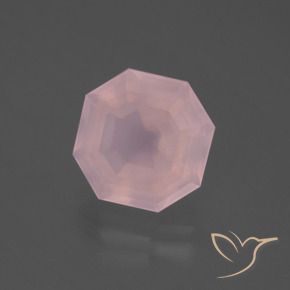 9,17 ctw natürlicher hellrose-rosa Rosenquarz, Oktagonschliff, Transparent