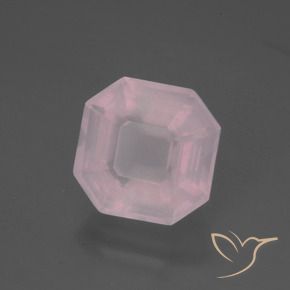 9,17 ctw natürlicher rose-rosa Rosenquarz, Oktagonschliff, Transparent
