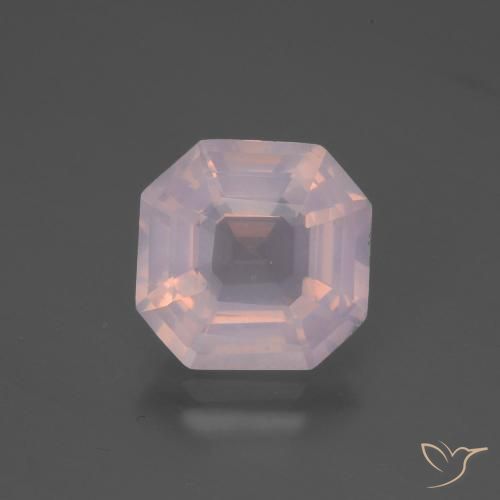 4.48ct Natürlicher hellrosa Rosenquarz, Smaragdschliff, Transparent