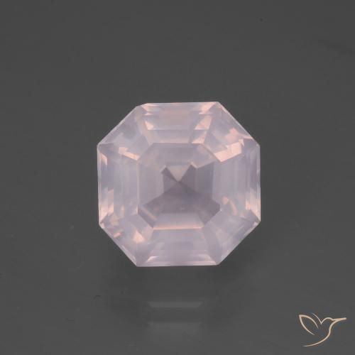 4.90ct Natürlicher Sehr helles Rosa Rosenquarz, Smaragdschliff, Transparent