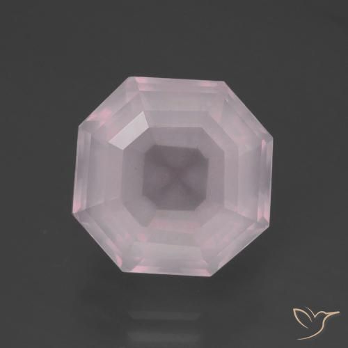 6.30ct Natürlicher hellrosa Rosenquarz, Smaragdschliff, Transparent