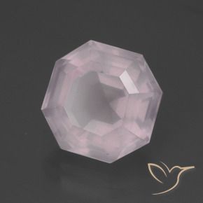 9,17 ctw natürlicher hellrosa Rosenquarz, Oktagonschliff, Transparent