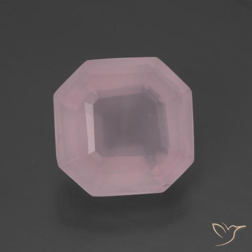 5.06ct Natürlicher rose-rosa Rosenquarz, Smaragdschliff, Transparent