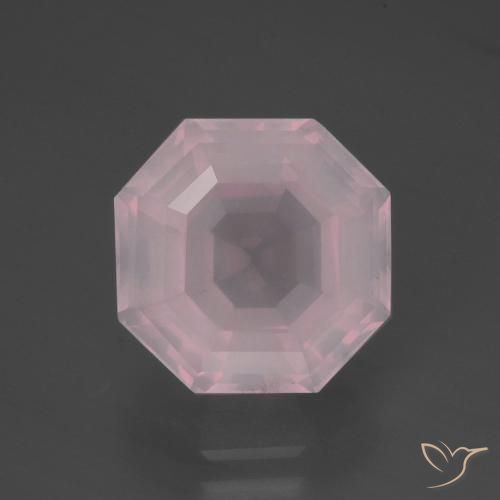 5.99ct Natürlicher hellrose-rosa Rosenquarz, Smaragdschliff, Transparent