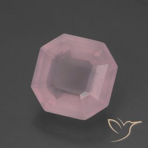 9,17 ctw natürlicher Mittelrosa Rosa Rosenquarz, Oktagonschliff, Transparent