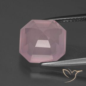 9,17 ctw natürlicher Mittelrosa Rosa Rosenquarz, Oktagonschliff, Transparent