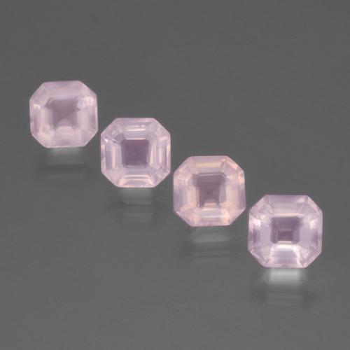 7,24 ct natürliche rosafarbener Rosenquarz-Edelsteine, Smaragdschliff, Transparent