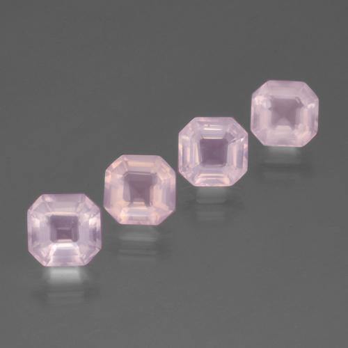 7,24 ct natürliche rosafarbener Rosenquarz-Edelsteine, Smaragdschliff, Transparent