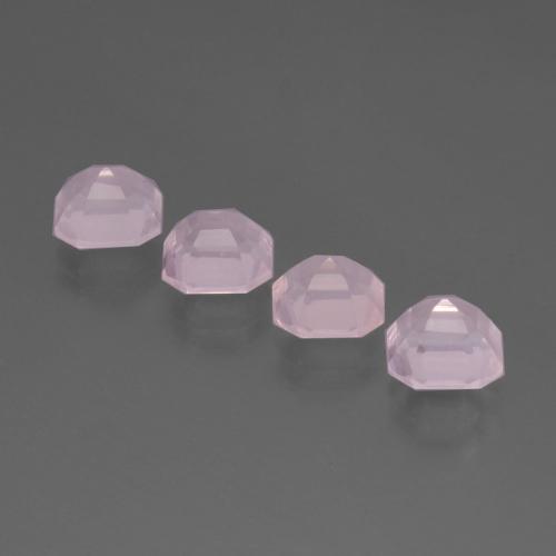 7,24 ct natürliche rosafarbener Rosenquarz-Edelsteine, Smaragdschliff, Transparent