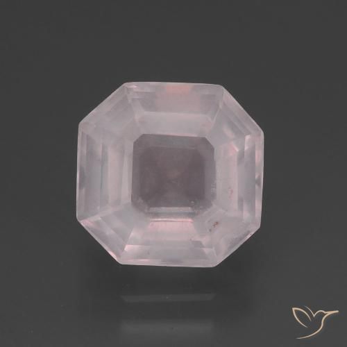 3.50ct Natürlicher Sehr helles Rosa Rosenquarz, Smaragdschliff, Transparent
