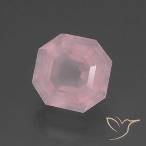 9,17 ctw natürlicher Mittelrosa Rosenquarz, Oktagonschliff, Transparent