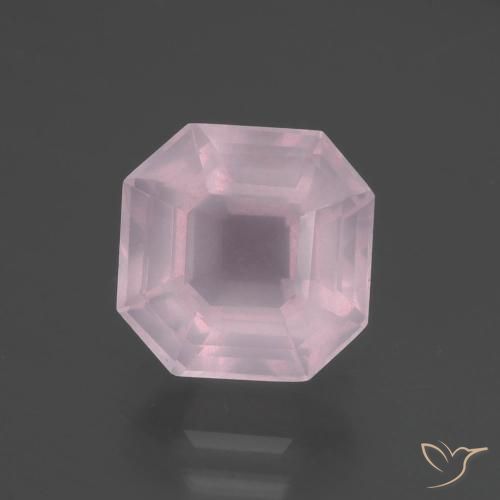 3.77ct Natürlicher Kaugummi Rosa Rosenquarz, Smaragdschliff, Transparent