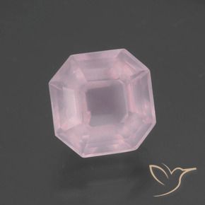 9,17 ctw natürlicher Kaugummi Rosa Rosenquarz, Oktagonschliff, Transparent