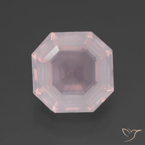 3.53ct Natürlicher Helle Pfirsichrose Rosenquarz, Smaragdschliff, Transparent