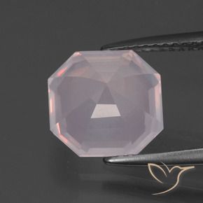 9,17 ctw natürlicher Helle Pfirsichrose Rosenquarz, Oktagonschliff, Transparent
