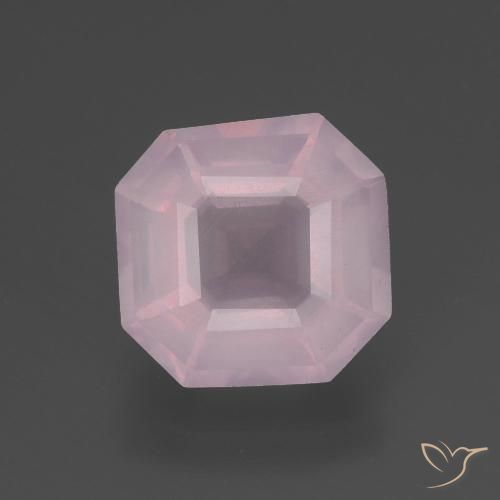 3.29ct Natürlicher Kaugummi Rosa Rosenquarz, Smaragdschliff, Transparent