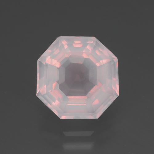3,40 ctw natürlicher rosafarbener Rosenquarz, Smaragdschliff, Transparent
