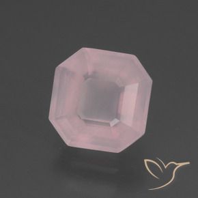 9,17 ctw natürlicher hellrose-rosa Rosenquarz, Oktagonschliff, Transparent