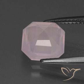 9,17 ctw natürlicher hellrose-rosa Rosenquarz, Oktagonschliff, Transparent