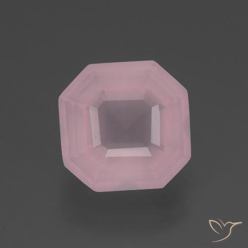 3.04ct Natürlicher Mittelrosa Rosa Rosenquarz, Smaragdschliff, Transparent
