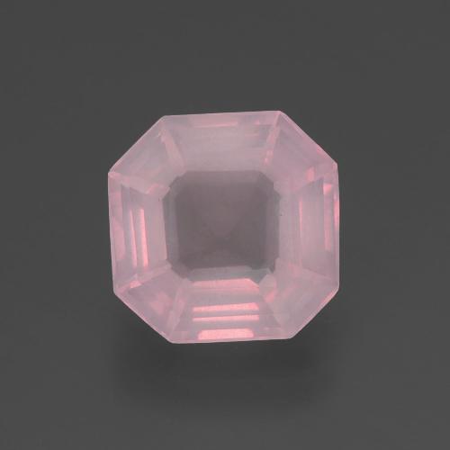 2,89 ctw natürlicher rosafarbener Rosenquarz, Smaragdschliff, Transparent