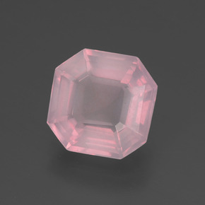 2,89 ctw natürlicher rosafarbener Rosenquarz, Smaragdschliff, Transparent