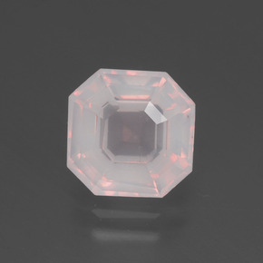 2,67 ctw natürlicher rosafarbener Rosenquarz, Smaragdschliff, Transparent