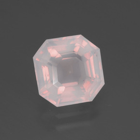 2,67 ctw natürlicher rosafarbener Rosenquarz, Smaragdschliff, Transparent