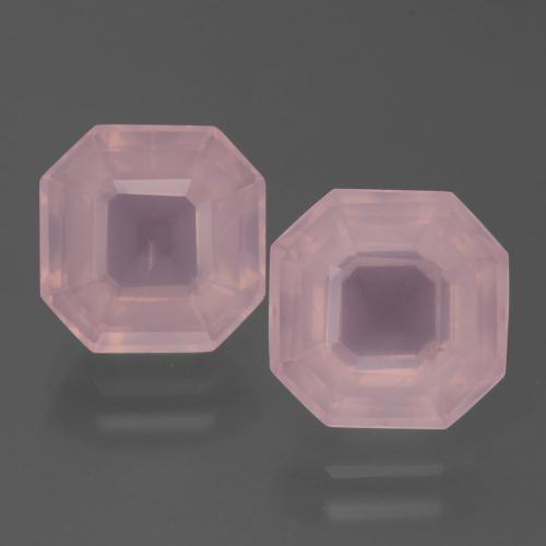 8.03 ct natürliche Mittelrosa Rosa Rosenquarz-Edelsteine, Smaragdschliff, Transparent