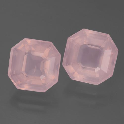 8.03 ct natürliche Mittelrosa Rosa Rosenquarz-Edelsteine, Smaragdschliff, Transparent