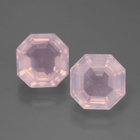 5,62 ct natürliche rosafarbener Rosenquarz-Edelsteine, Smaragdschliff, Transparent