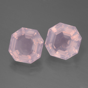 5,62 ct natürliche rosafarbener Rosenquarz-Edelsteine, Smaragdschliff, Transparent