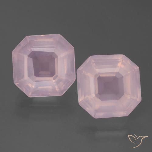 6.71ctw Natürlicher rose-rosa Rosenquarz, Smaragdschliff, Transparent
