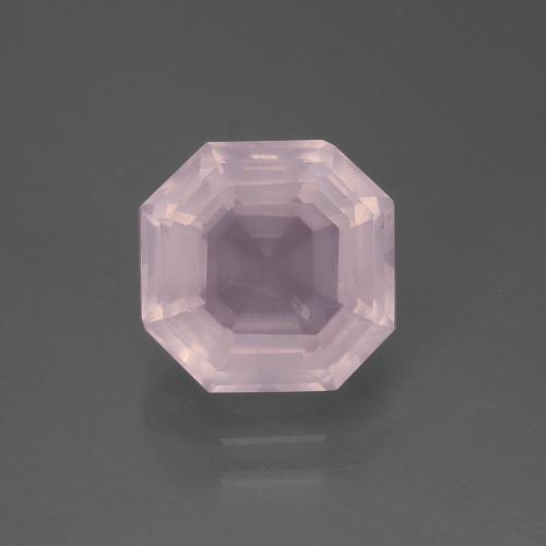 3,24 ctw natürlicher rosafarbener Rosenquarz, Smaragdschliff, Transparent