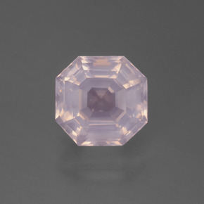 3,29 ctw natürlicher rosafarbener Rosenquarz, Smaragdschliff, Transparent