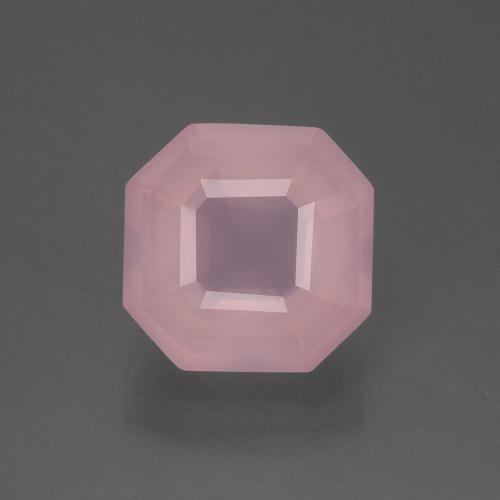 3,59 ctw natürlicher rosafarbener Rosenquarz, Smaragdschliff, Transparent