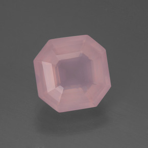 3,59 ctw natürlicher rosafarbener Rosenquarz, Smaragdschliff, Transparent
