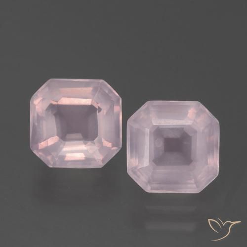 3.60ctw Natürlicher hellrosa Rosenquarz, Smaragdschliff, Transparent