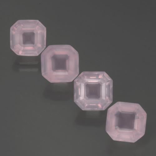 7,26 ct natürliche rosafarbener Rosenquarz-Edelsteine, Smaragdschliff, Transparent