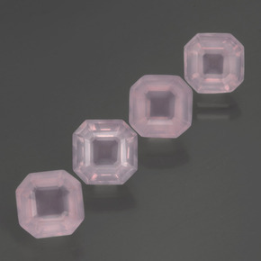 7,26 ct natürliche rosafarbener Rosenquarz-Edelsteine, Smaragdschliff, Transparent