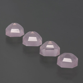 7,26 ct natürliche rosafarbener Rosenquarz-Edelsteine, Smaragdschliff, Transparent