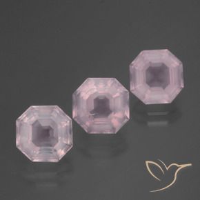 6.27 ct natürliche hellrose-rosa Rosenquarz-Edelsteine, Oktagonschliff, Transparent