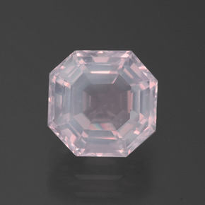 1,96 ctw natürlicher rosafarbener Rosenquarz, Smaragdschliff, Transparent