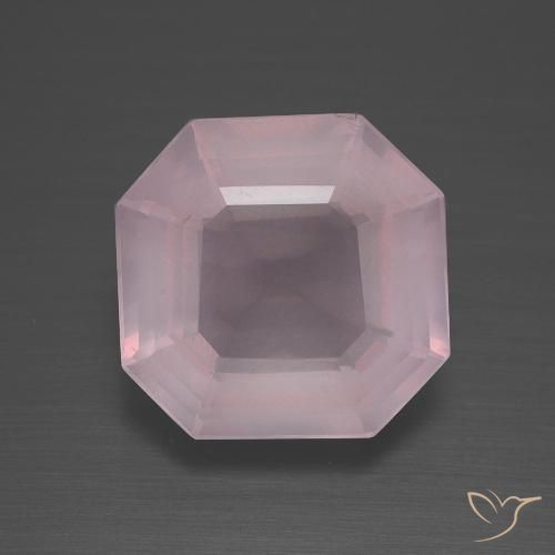 4.83ct Natürlicher rose-rosa Rosenquarz, Smaragdschliff, Transparent
